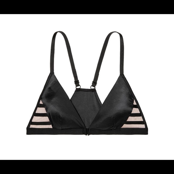 VICTORIA'S SECRET STRAPPY MESH PLUNGE BRALETTE - Picture 2 of 3